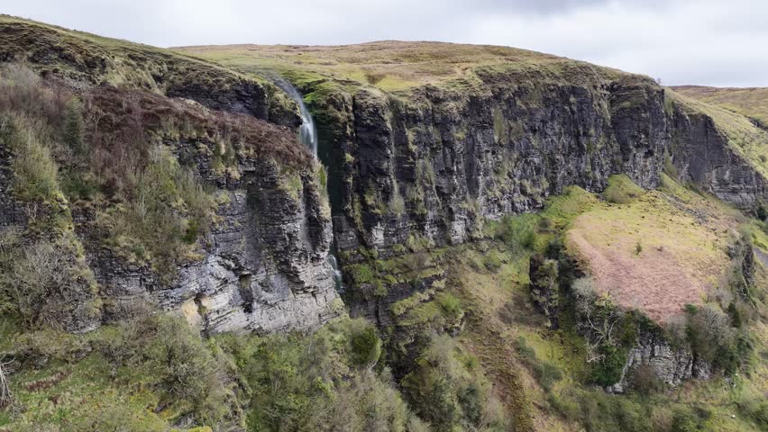 Waterfall running upwards - The Devils Chimney near Glencar Lough, Ireland