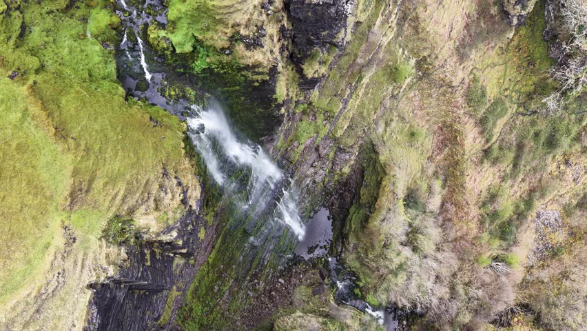 Waterfall running upwards - The Devils Chimney near Glencar Lough, Ireland