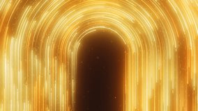 Golden Data Trails Form A Bright U Turn Arch In Futuristic Technology Space. - Powered by Shutterstock - Get 15% off with code: PIKWIZARD15