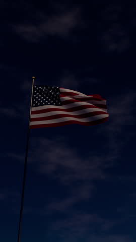 Fireworks behind american flag during independence day party