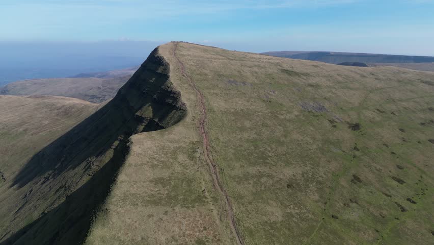 Aerial Shot of Cribyn Mountain, Brecon Beacons National Park, Wales
