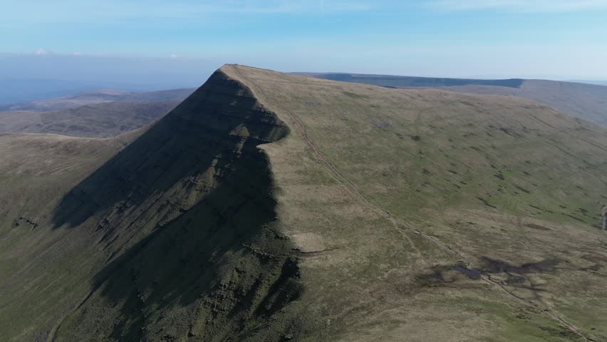 Aerial Shot of Cribyn Mountain, Brecon Beacons National Park, Wales