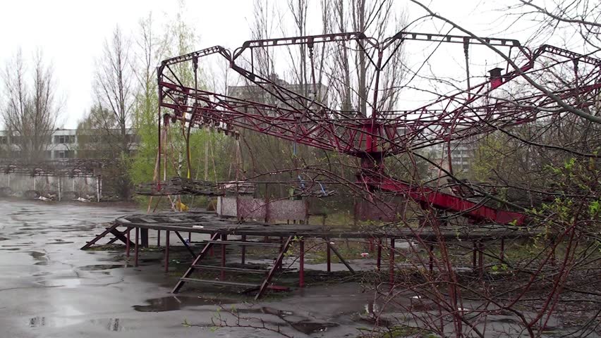 Ruined playground at Pripyat, Town Ghost. (Chernobyl NPP)
