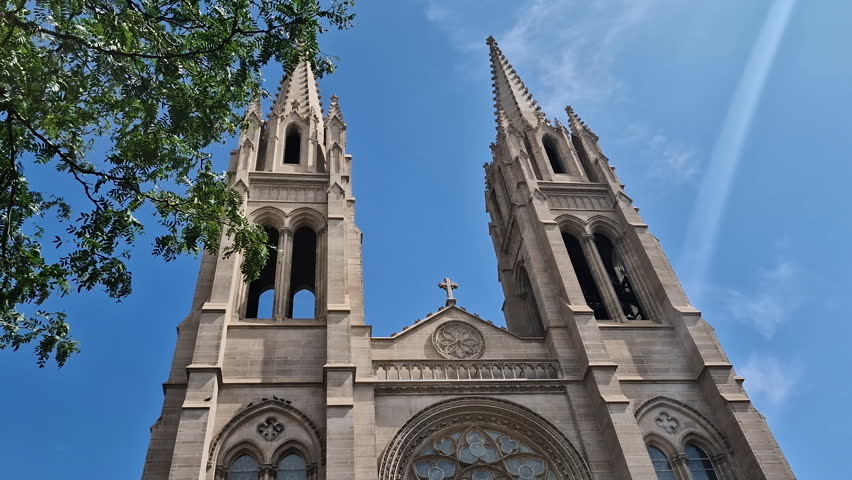 Cathedral Basilica of the Immaculate Conception in Denver, Colorado USA on Sunny Day