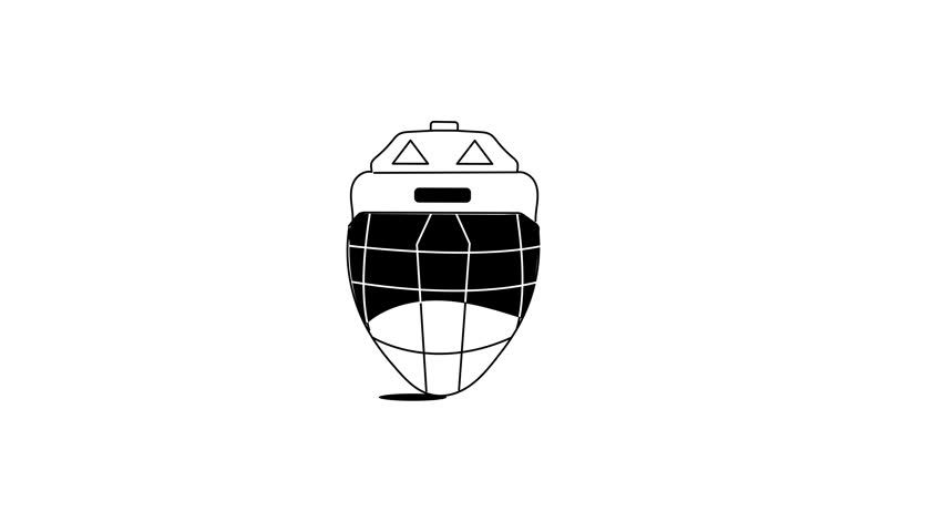 Protective goalie helmet animated vector design, sports equipment