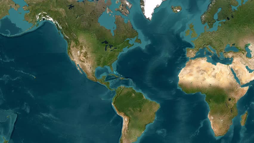 Animated map highlighting the Gulf of Mexico in motion