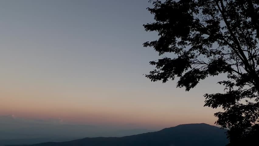 Sunrise over the mountains in the morning