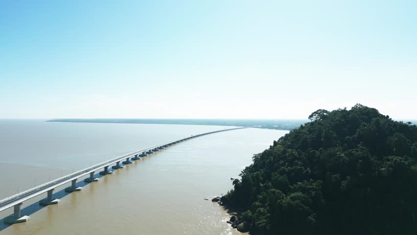 Batang Lupar Bridge 1 is a 4.884-kilometer-long two-lane bridge in Sarawak, officially recognized as the longest river-crossing bridge in Malaysia. Spanning across the Batang Lupar River.