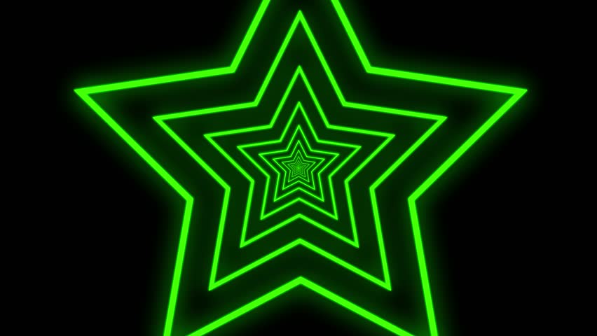 Abstract Colorful Seamless Star Pattern Vector Illustration with Blue and Green Neon Geometric Shapes on Black Digital Background