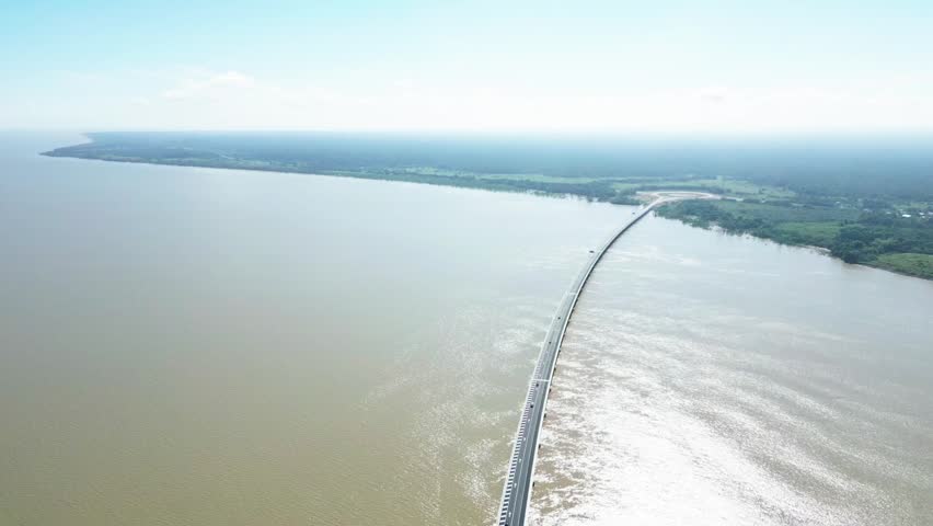 Batang Lupar Bridge 1 is a 4.884-kilometer-long two-lane bridge in Sarawak, officially recognized as the longest river-crossing bridge in Malaysia. Spanning across the Batang Lupar River.
