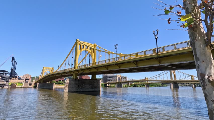 footage of PNC Park baseball stadium home of the Pirates in Pittsburgh Pennsylvania USA