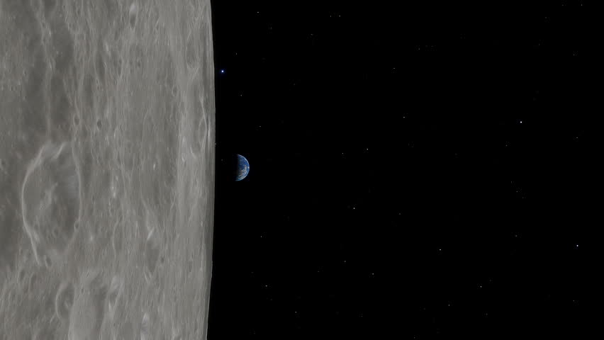 Time-lapse animation of the apparent Earth rising over the surface of the Moon.