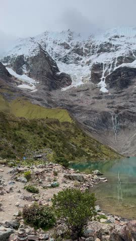 Humantay lagoon with turquoise water in Peru
