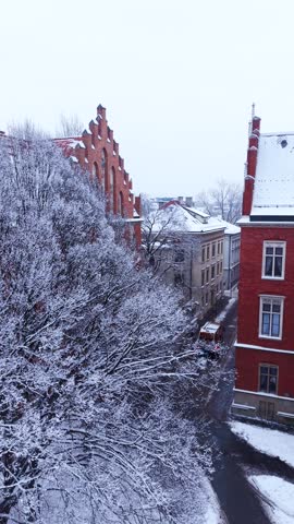 Jagiellonian University during snowy winter, Krakow, Poland