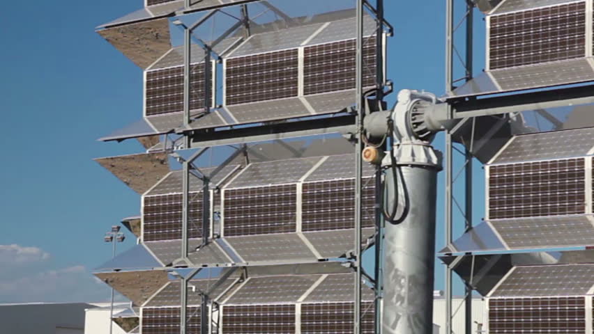 Solar power station. Reflector. Close up