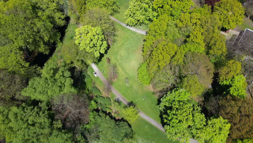 An aerial view of the estate Ockenburgh National Park (Landgoed Ockenburgh) in The Hague, South Holland, Netherlands on a sunny day