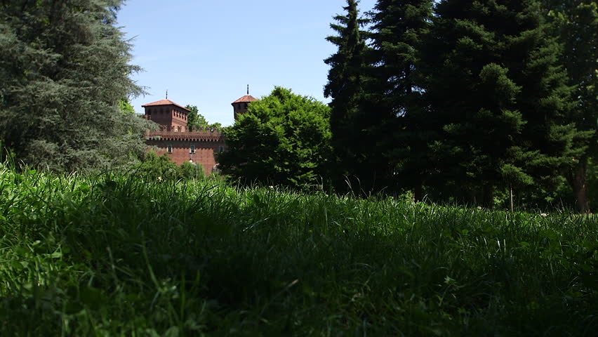 Slider Shot Revealing Borgo Medievale in Valentino Park Turin