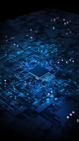 4K 3D Computer processor Futuristic ai chip technology machine learning, neural network, Artificial Intelligence. AI agent interface futuristic holographic artificial intelligence. 3D Illustration