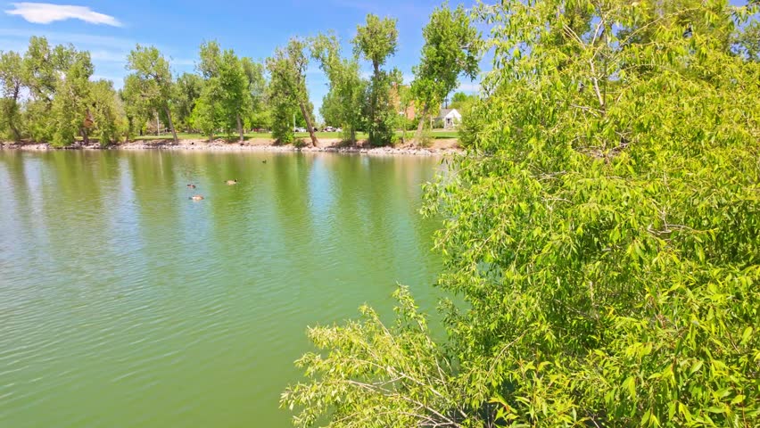 Scenic view of Lake Minnehaha in Holliday Park in Cheyenne Wyoming