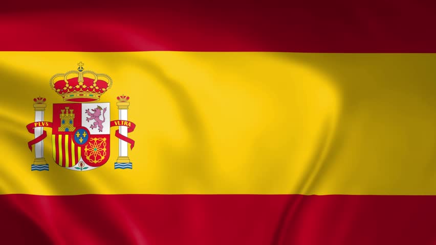 Spain Flag Waving Animation, Realistic Spanish National Flag Loop Background 4K