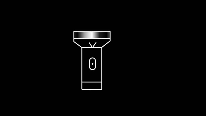 flashlight minimalist stroke animation.Flashlight icon in trendy line style design