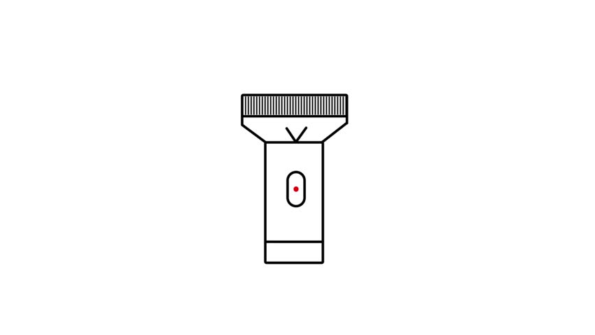 torch animation icon.Flashlight icon in trendy line style design