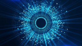 Abstract Digital Circle Data Ring Blue Technology Background digital systems, signal processing, futuristic interfaces, advanced innovation themes, virtual environments, modern data visualization - Powered by Shutterstock - Get 15% off with code: PIKWIZARD15