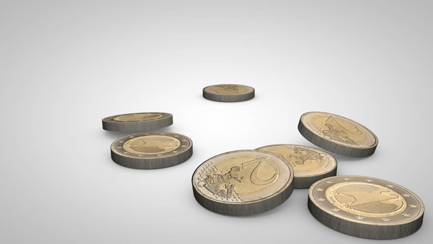 CG falling euro coins isolated on white