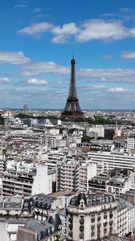 Paris Skyline At Paris In France Island France. Highrise Eiffel Tower. Downtown Cityscape. Paris Skyline At Paris In France Island France. Beautiful Skyline. Metropolitan Region Aerial View.