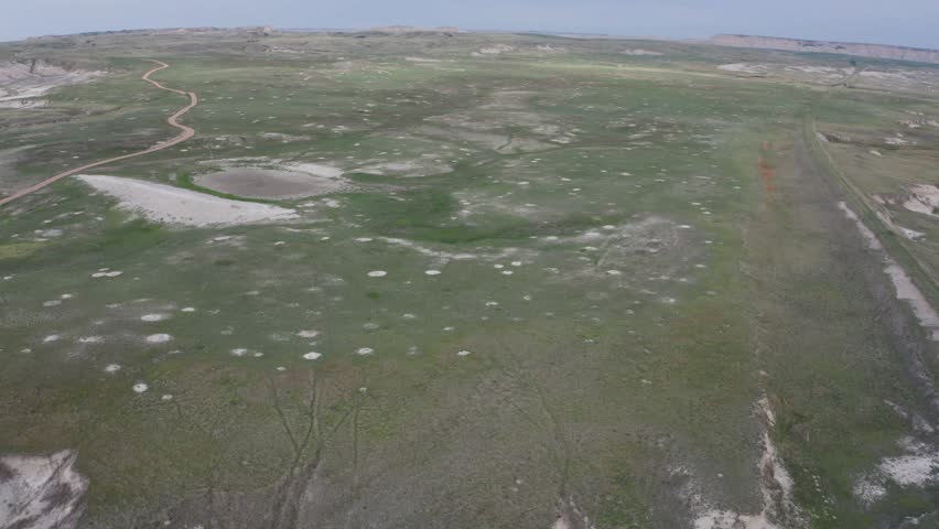 Drone Flying Over Black-Tailed Prairie Dog Colony in South Dakota Spring