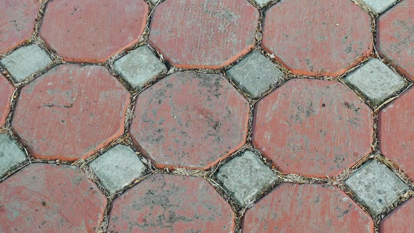 Concrete paving blocks in a public park