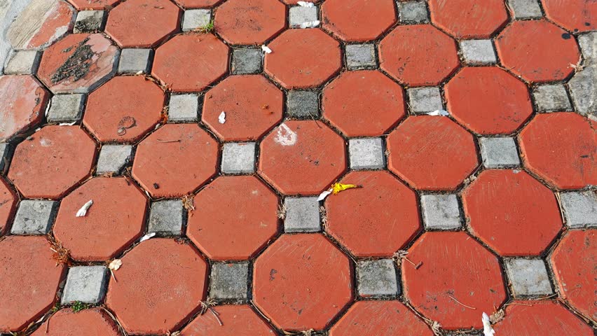 Concrete paving blocks in a public park