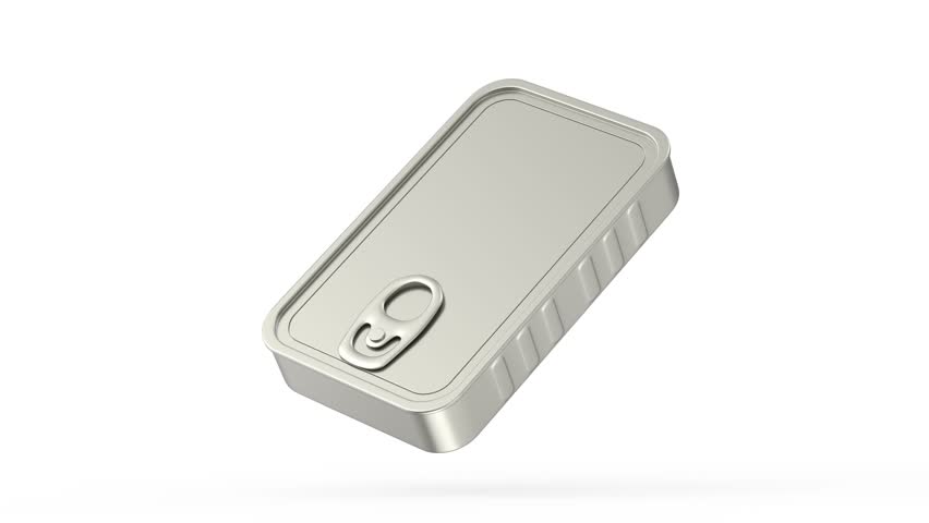 Sardine can on white background