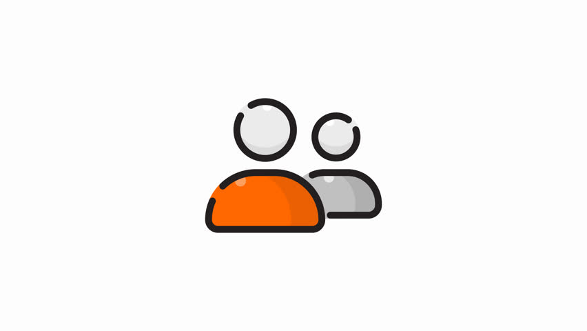 Ideal for web design or infographics, this vector graphic features rounded shoulder shapes in orange and gray silhouettes. Suitable for digital projects.