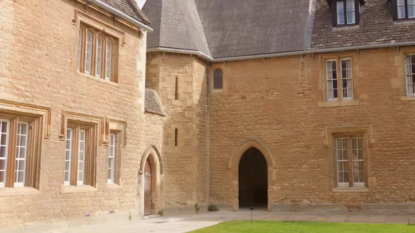 Exterior Of Mob Quad At Merton College In Oxford, England. - wide shot