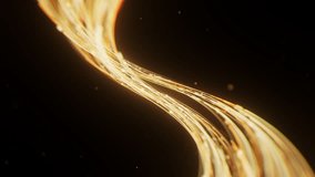 Golden DNA Like Light Strand Flows Diagonally Through Dark Futuristic Space. - Powered by Shutterstock - Get 15% off with code: PIKWIZARD15