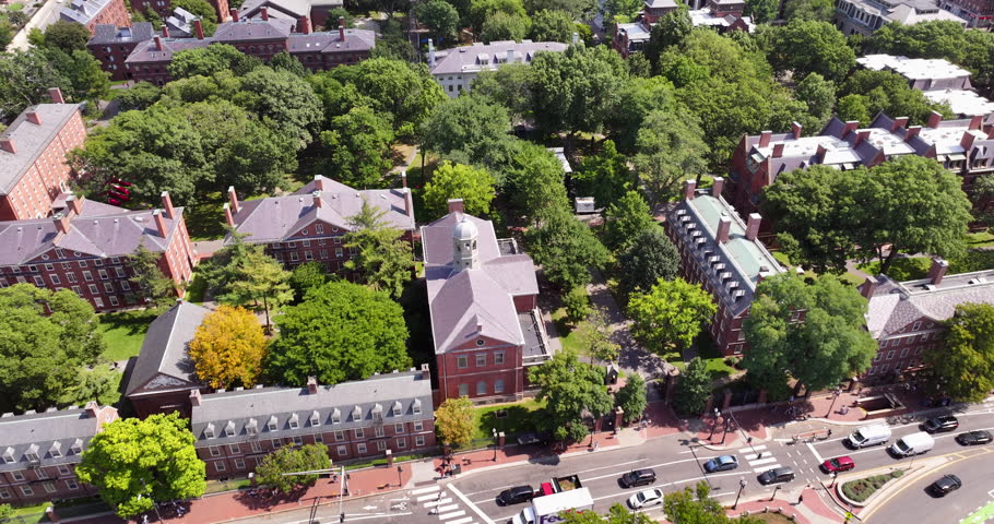 Aerial View Of Harvard Yard in Cambridge, MA