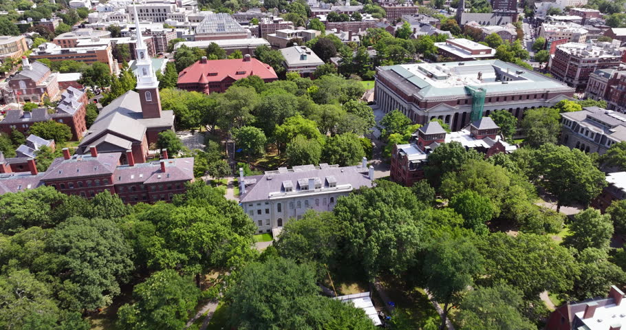 Aerial View Of Harvard Yard in Cambridge, MA