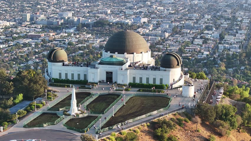 Aerial view of the Griffith Observatory in Los Angeles, USA