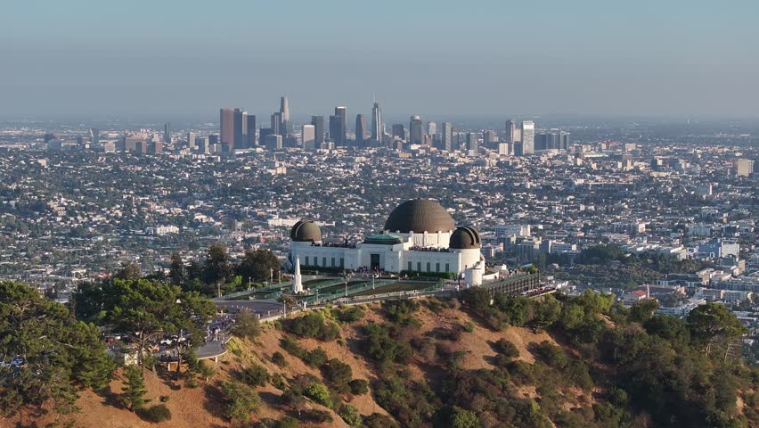 Aerial view of the Griffith Observatory in Los Angeles, USA