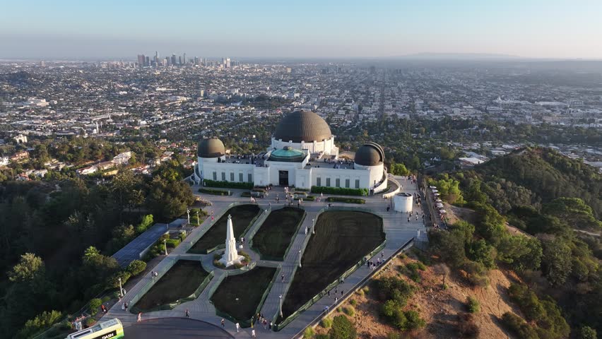 Aerial view of the Griffith Observatory in Los Angeles, USA