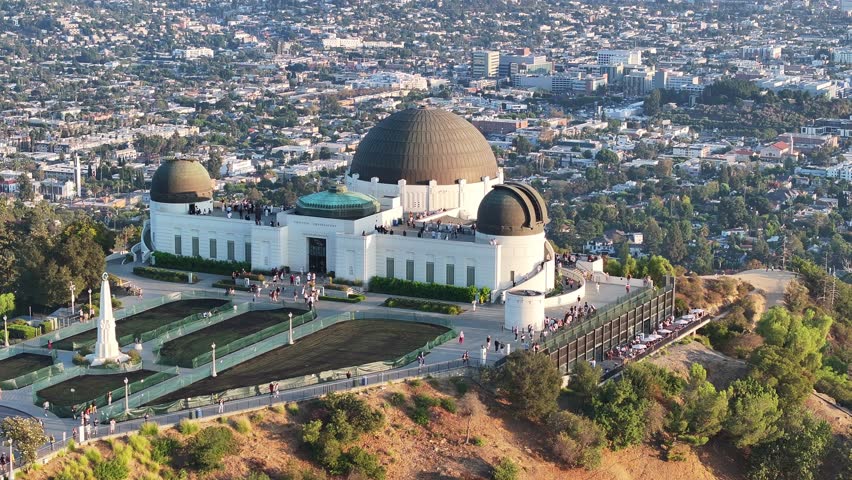 Aerial view of the Griffith Observatory in Los Angeles, USA