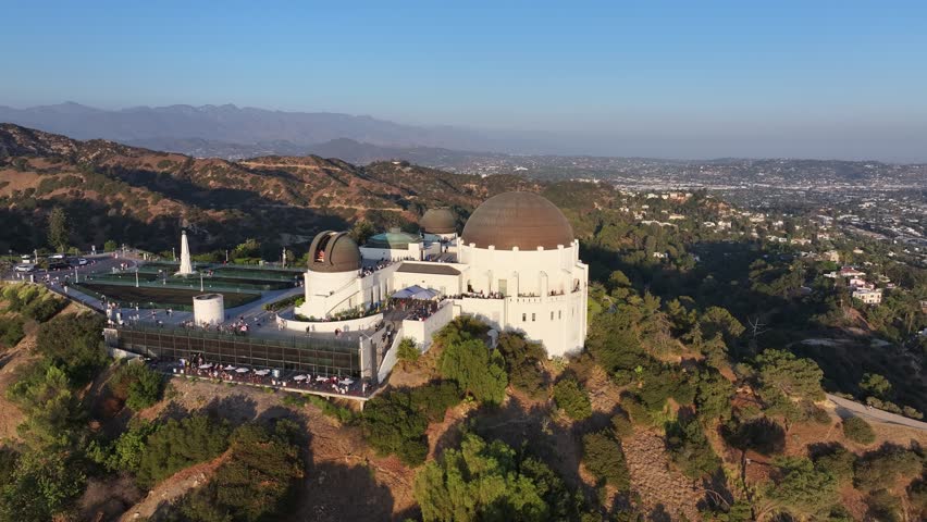 Aerial view of the Griffith Observatory in Los Angeles, USA