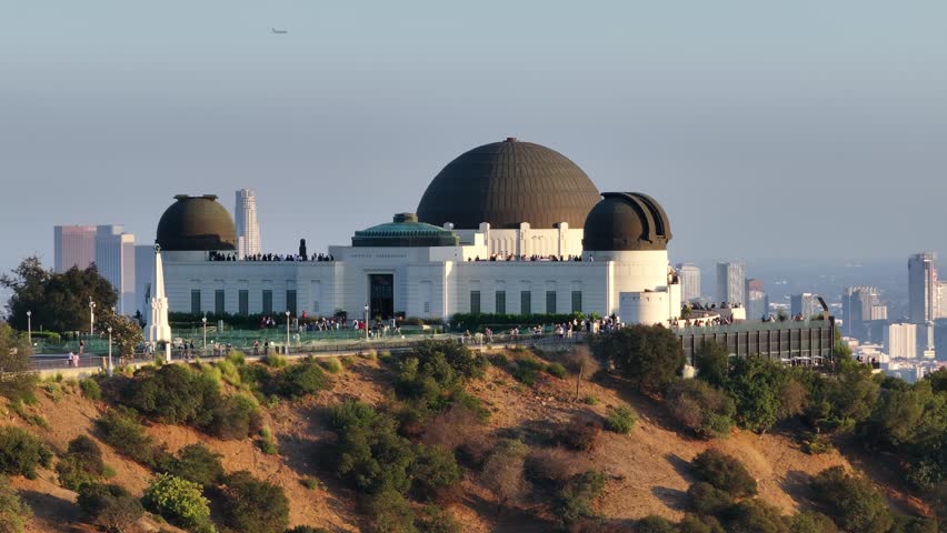Aerial view of the Griffith Observatory in Los Angeles, USA