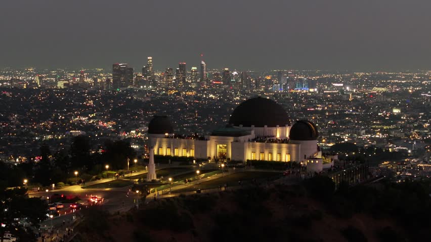 Aerial view of the Griffith Observatory in Los Angeles, USA