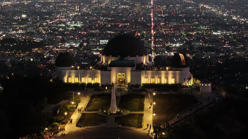 Aerial view of the Griffith Observatory in Los Angeles, USA