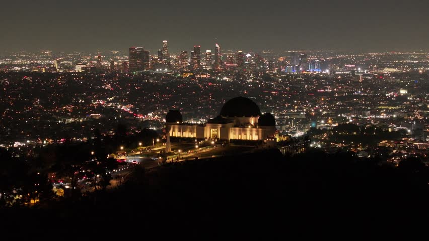 Aerial view of the Griffith Observatory in Los Angeles, USA