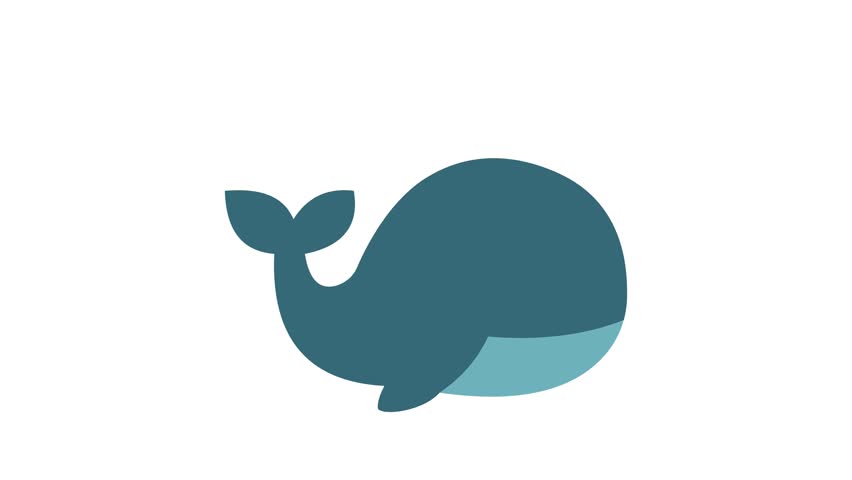 Cute animated blue whale flat vector icon motion graphic for ocean and marine themed videos