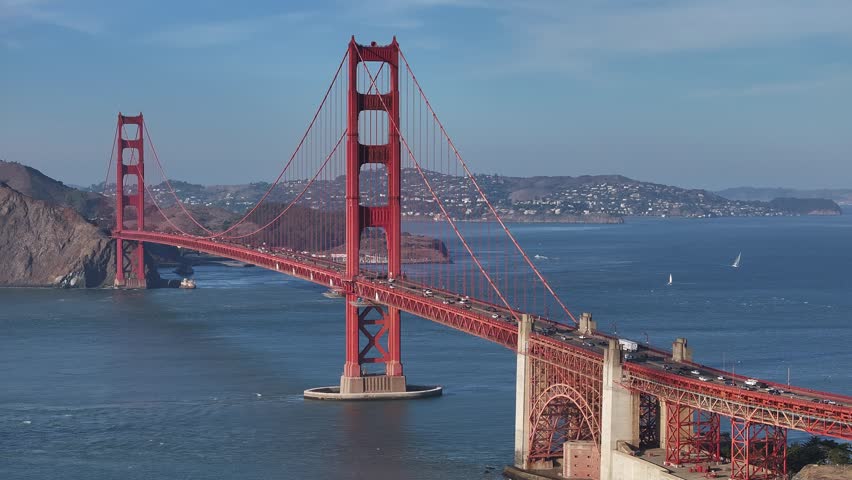 Aerial view of the Golden Gate Bridge in San Francisco, California, USA