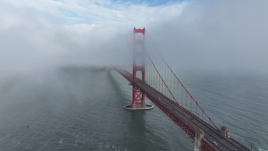 Aerial view of the Golden Gate Bridge in San Francisco, California, USA
